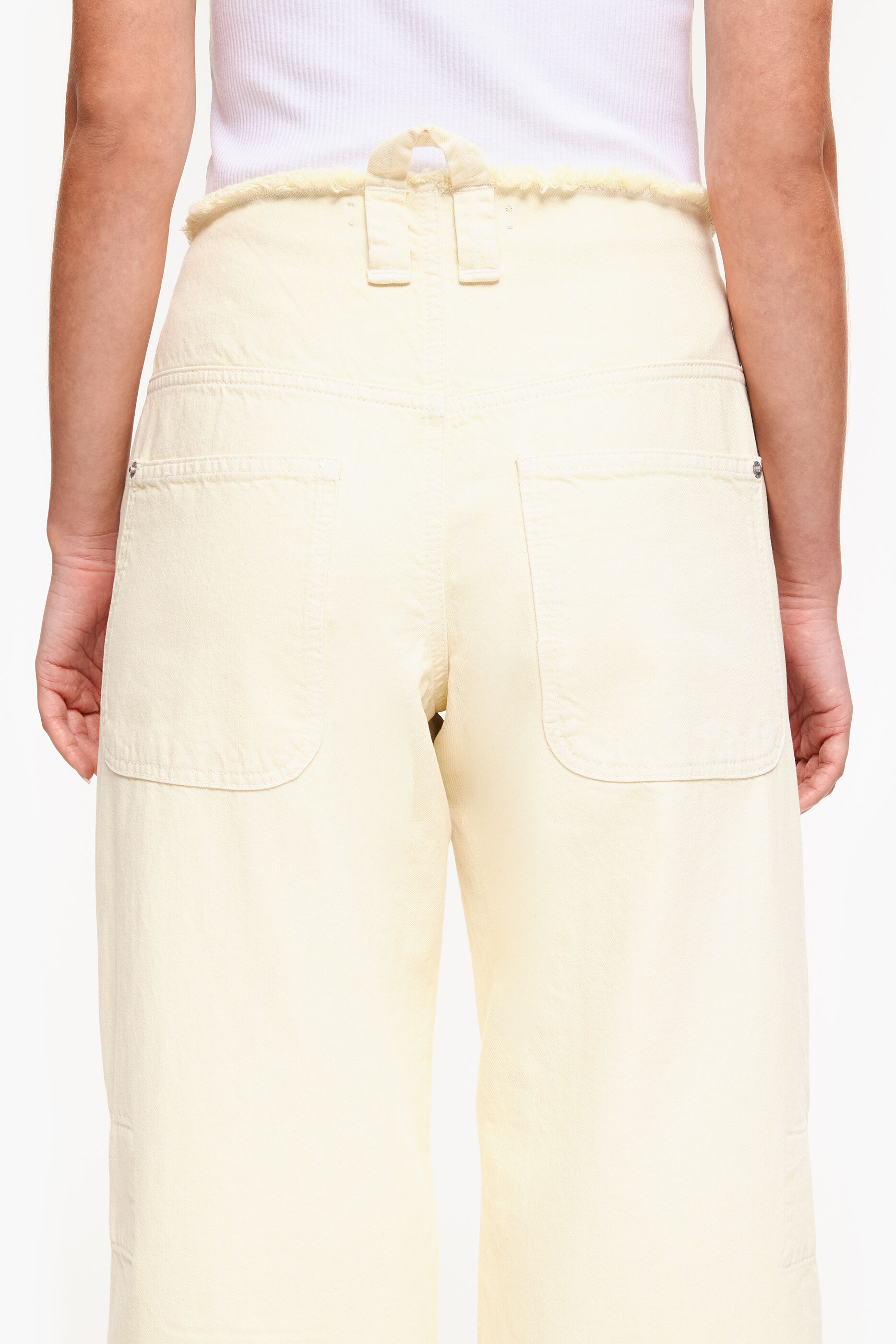 CARGO - Calça jeans de perna larga cor manteiga