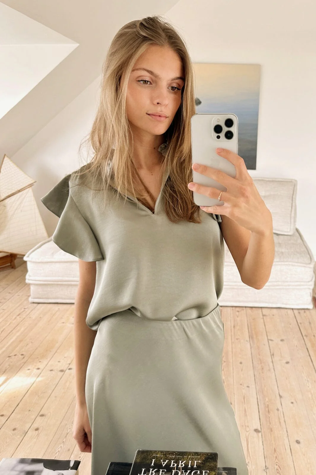Neo Noir Stella Heavy Sateen Blouse