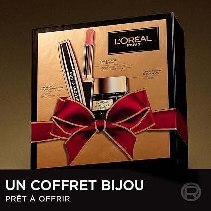 Coffret Cadeau Luxe femme – Crème Anti-Rides   Mascara Noir   Rouge à lèvres