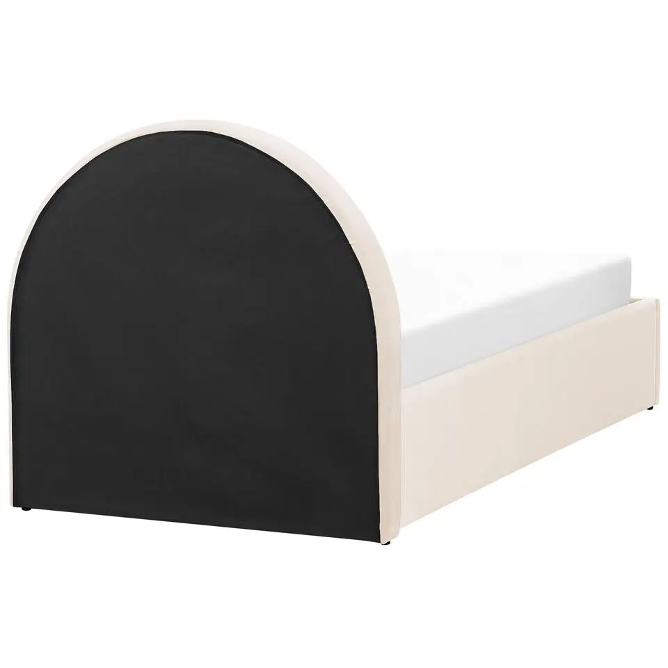 ANET - Bed met opbergruimte - Beige - 90 x 200 cm - Fluweel