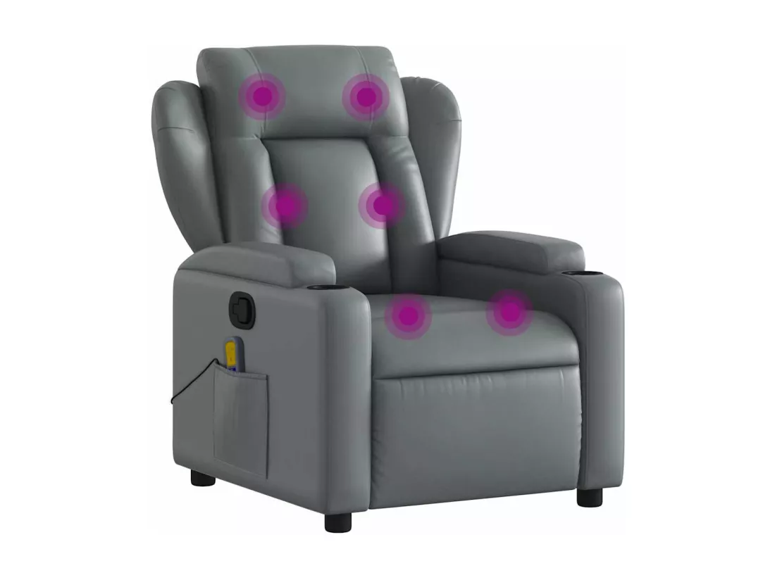 Fauteuil de massage inclinable Gris Similicuir