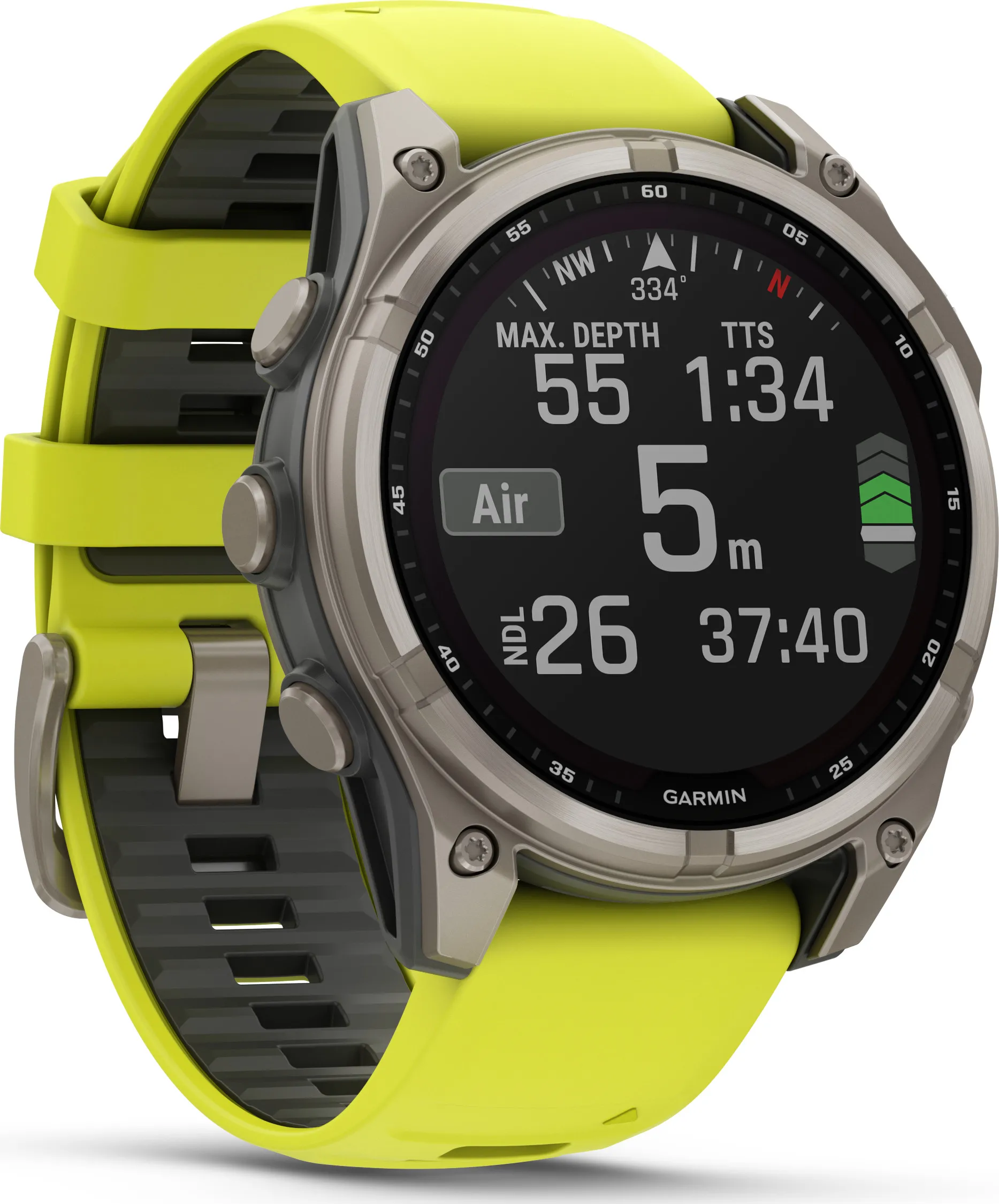 Garmin Fenix 8 Solar 47mm, Sapphire Solar Titanium - Amp Yellow/Graphite Silicone Strap