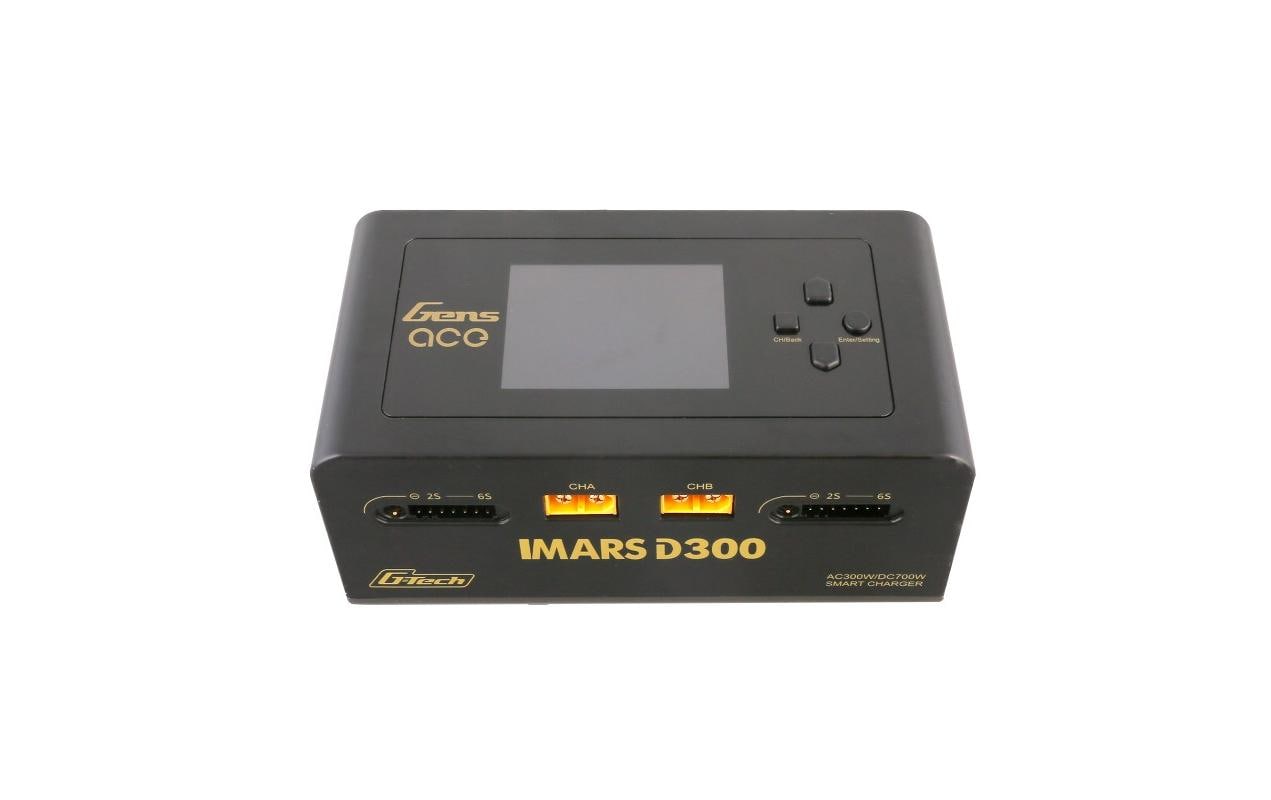 Dual-Ladegerät IMARS D300 AC/DC 1-6S, G-Tech, Schwarz<br>Universelles Modellbau-Ladegerät mit zwei Ausgängen für LiPo, LiHV, LiFE und NIMH Akkus