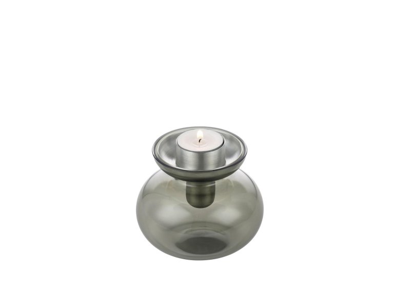 Zone Denmark Inu vaas/kaarsenhouder 2-delig Smoked Grey/Steel
