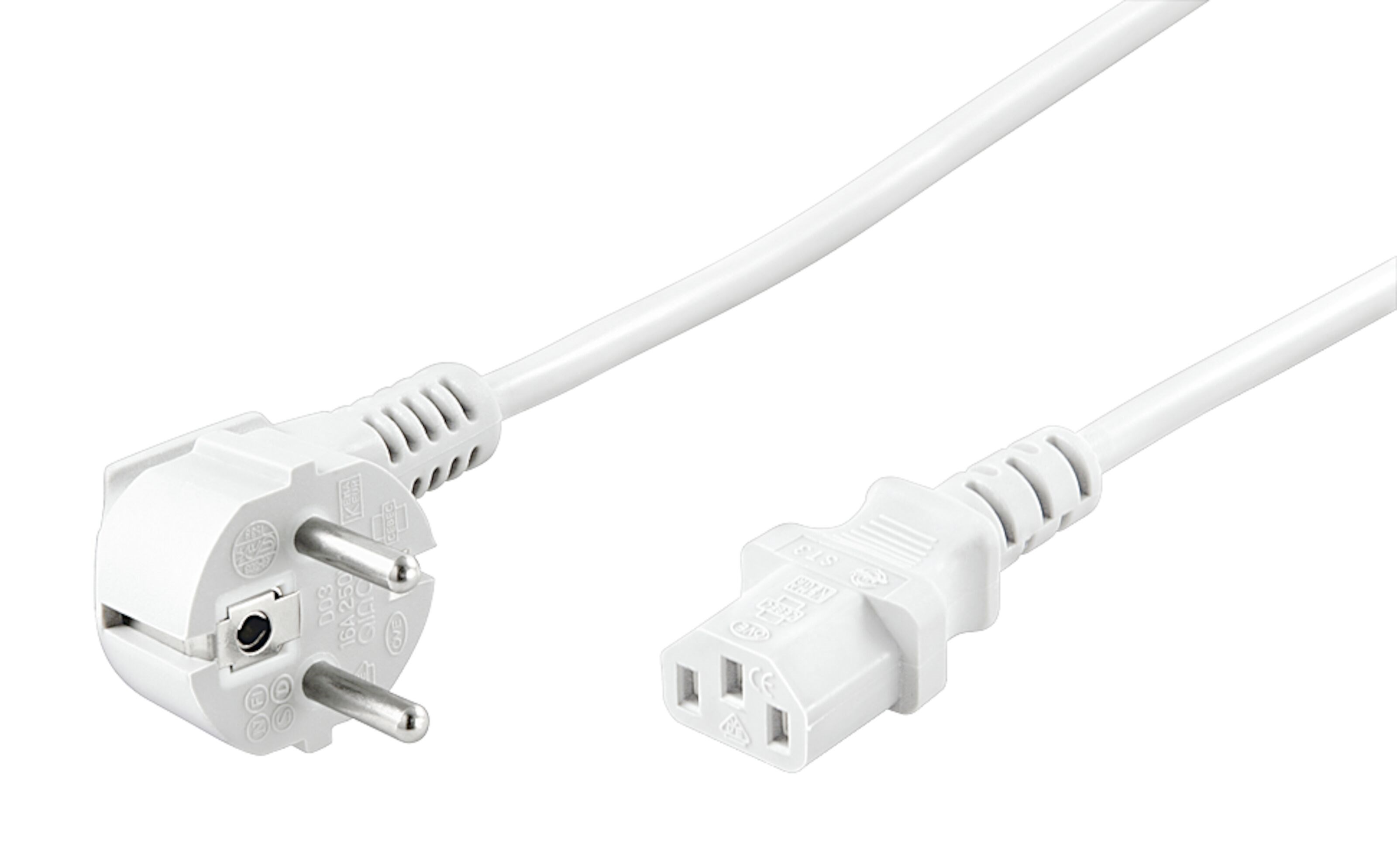 Apparatkabel C13, hvit 0,5 m
