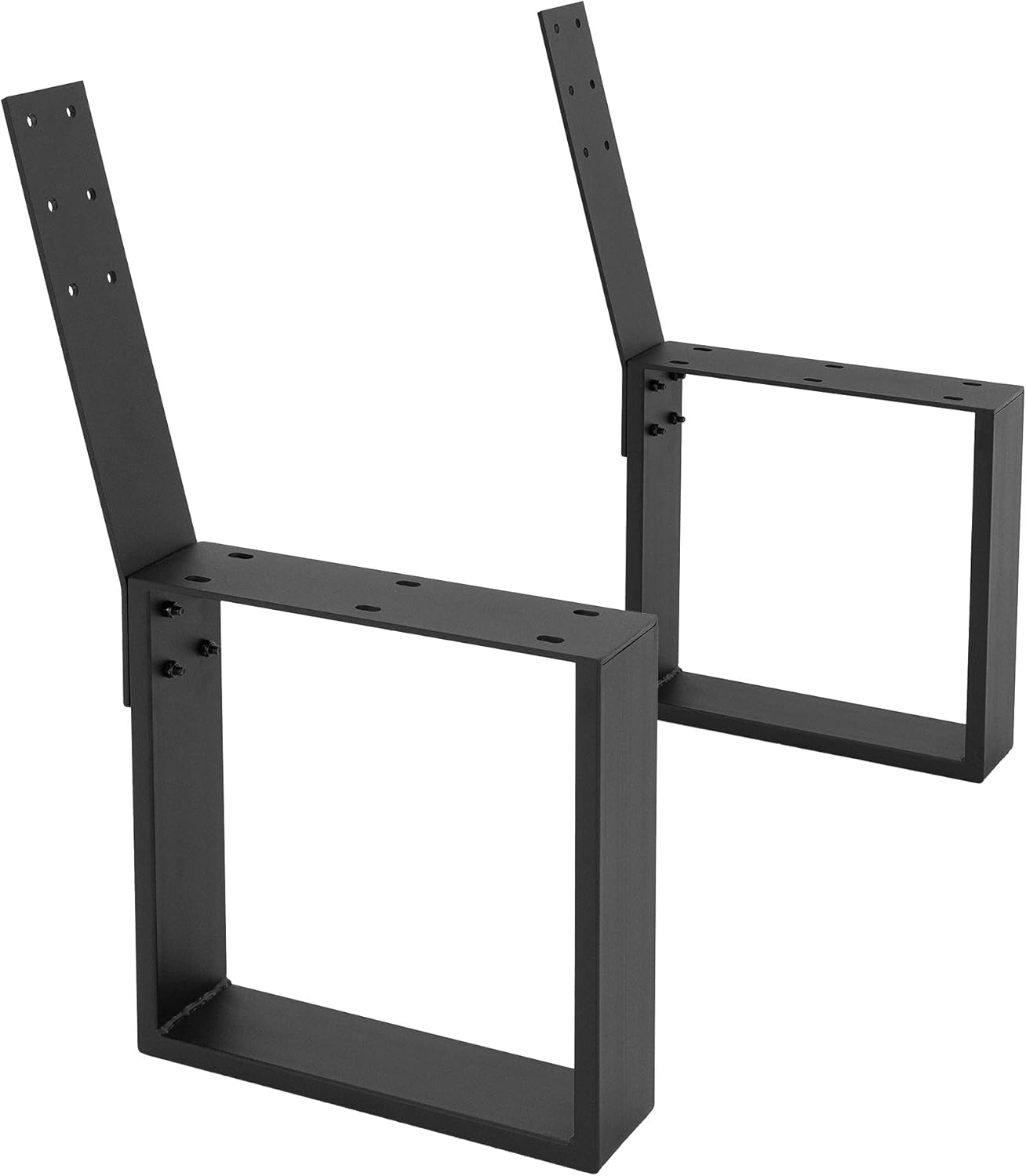 ML-Design 2 Stück Bankbeine aus Stahl massiv 40x78,5cm Schwarz Bankgestell aus Metall mit Rückenlehne für Außenbereich, DIY Gartenbank, stabil wetterfest rostfrei, Bankkufen Bankfüße Parkbank Sitzbank