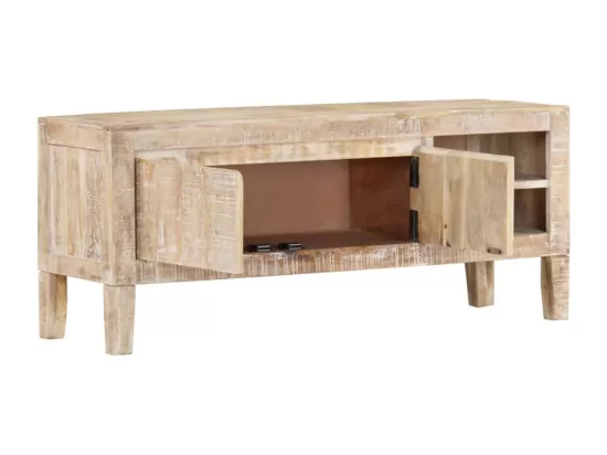 Meuble TV 110x35x46 cm bois massif de manguier