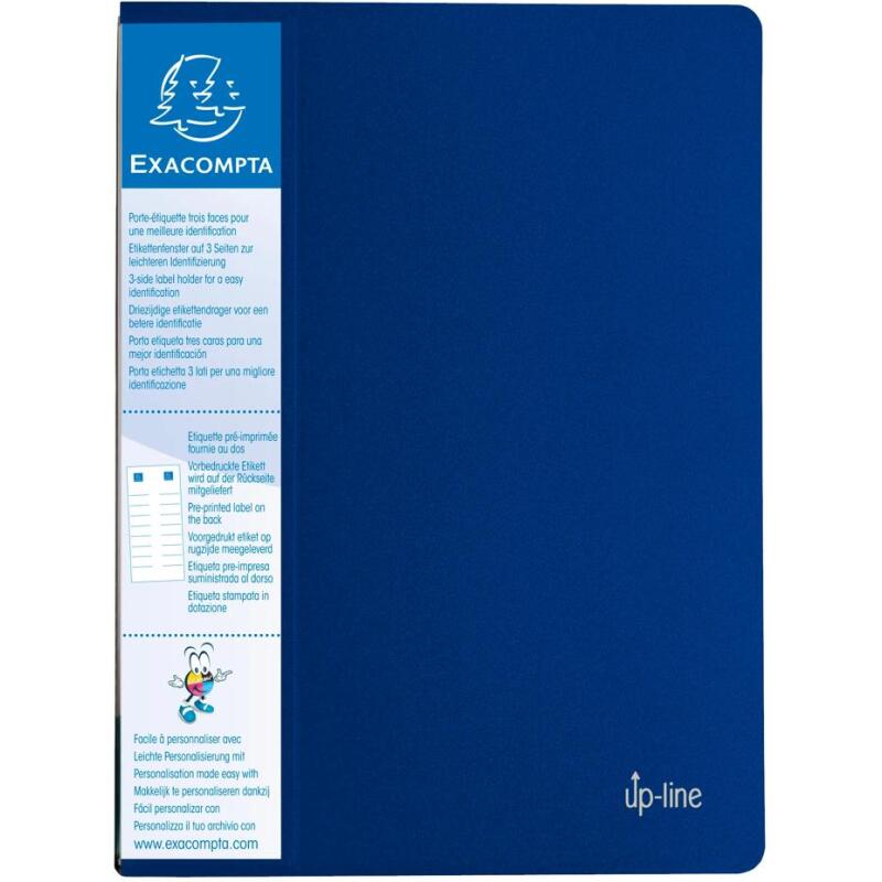 Protège-documents en polypropylène rigide avec porte étiquette 3 faces Up Line Opaque 80 vues - A4
