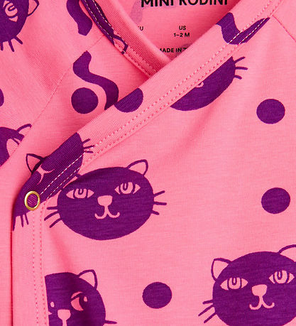 Mini Rodini Babyset - Schnörkelkatzen - Pink