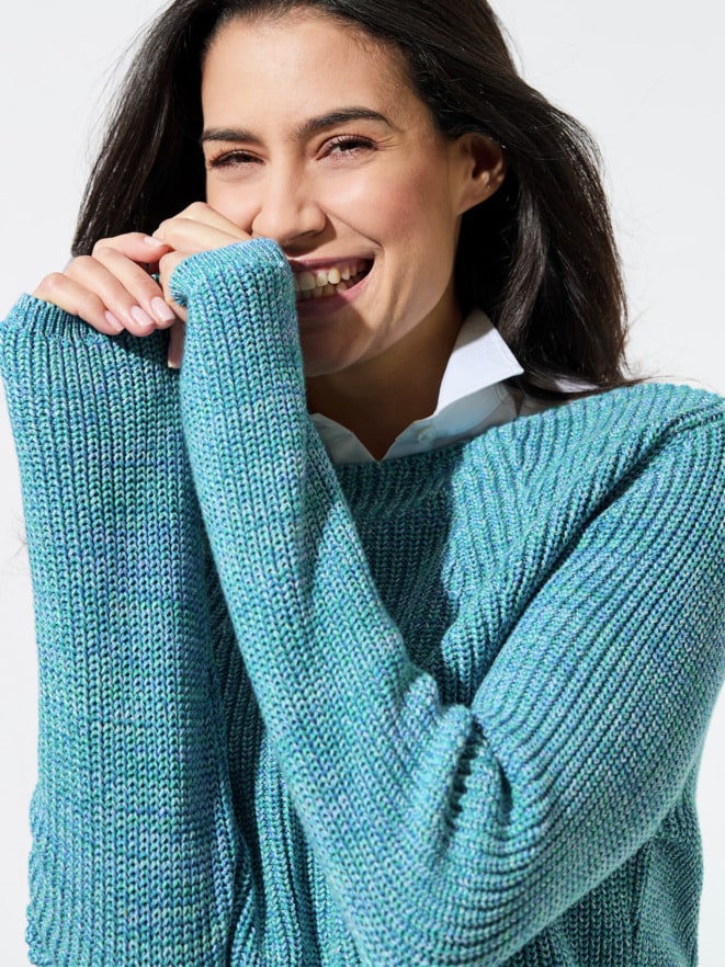 Baumwoll-Pullover Farbenspiel
