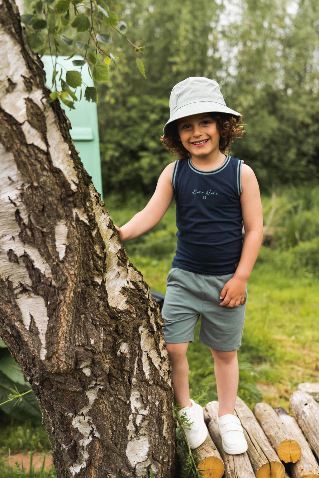 Koko Noko sweatshort - set van 2 - mosgroen/lichtgroen