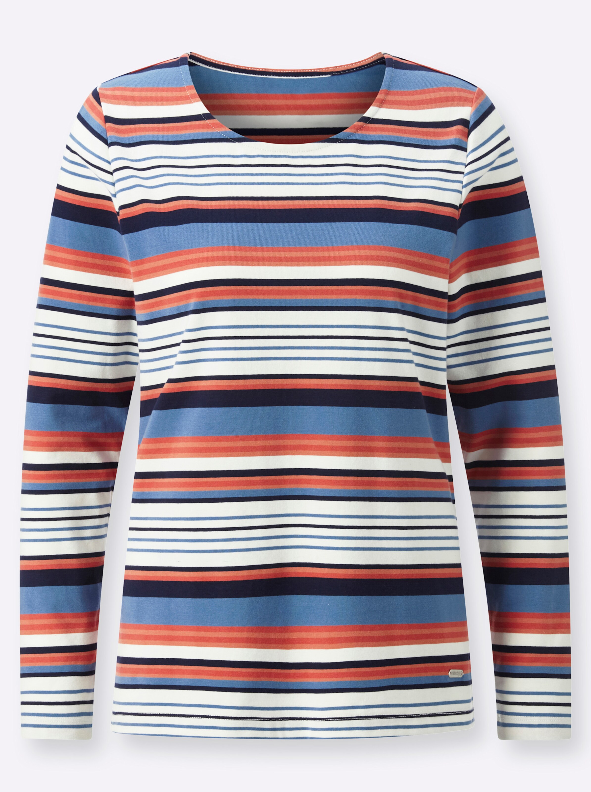 Ringelshirt in marine-ecru-geringelt
