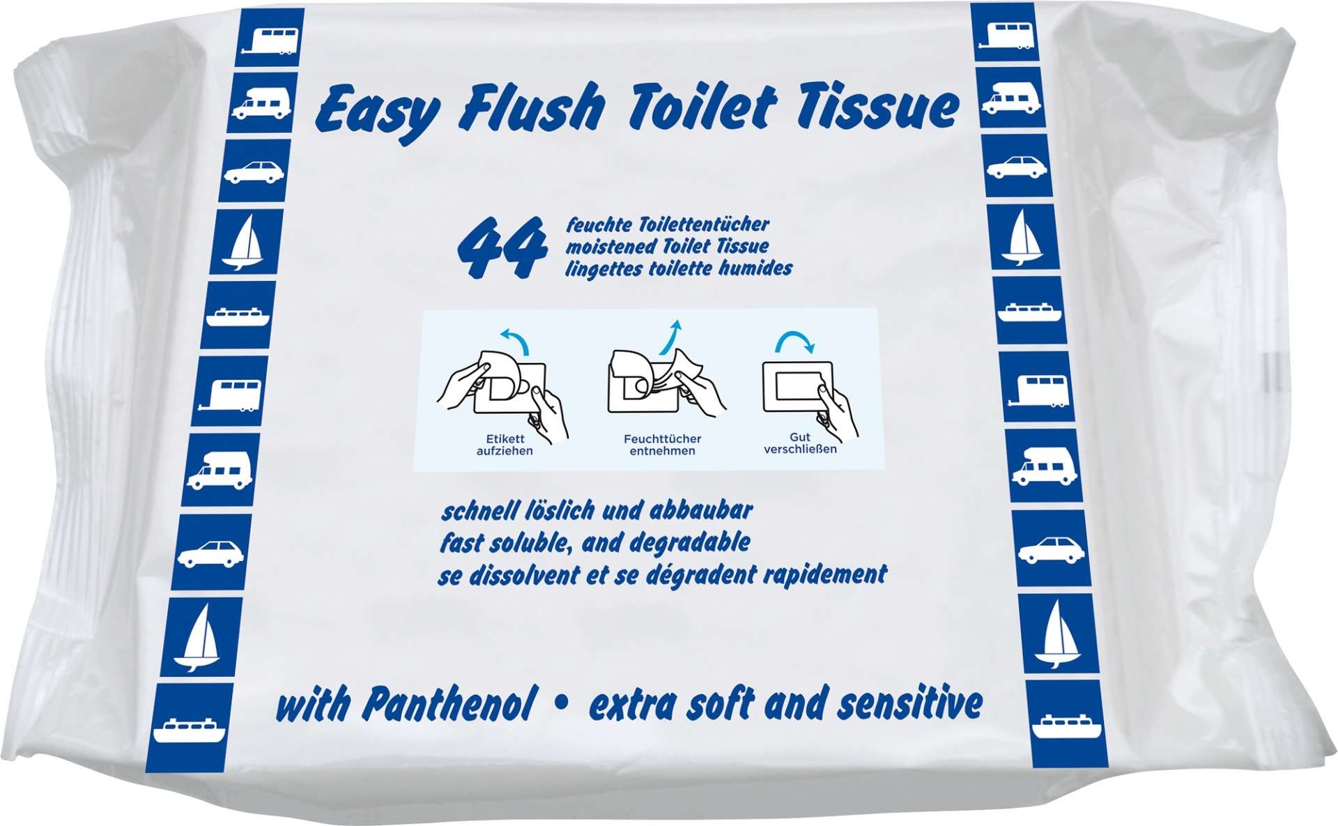 Yachticon Easy Flush Toiletten Tücher 44Stk