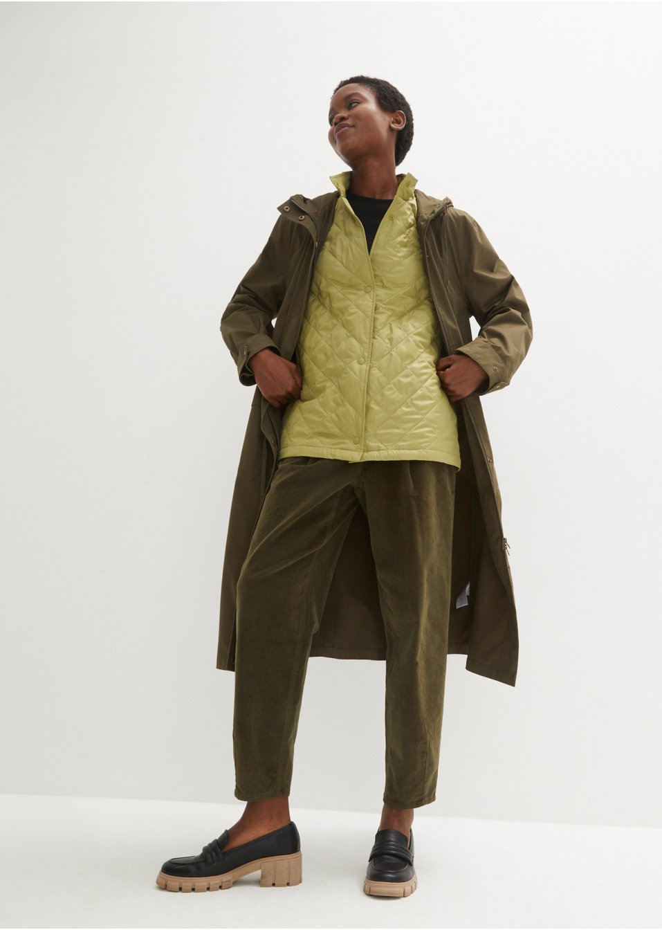 Parka mi-saison 3 en 1 avec gilet sans manches matelassé léger