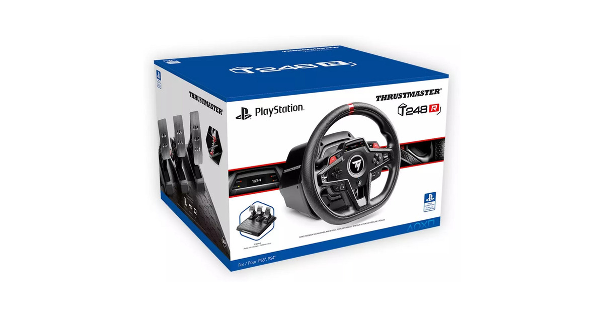 ThrustmasterT248R stuur  (Zwart, Playstation 4, Playstation 5, Pc)