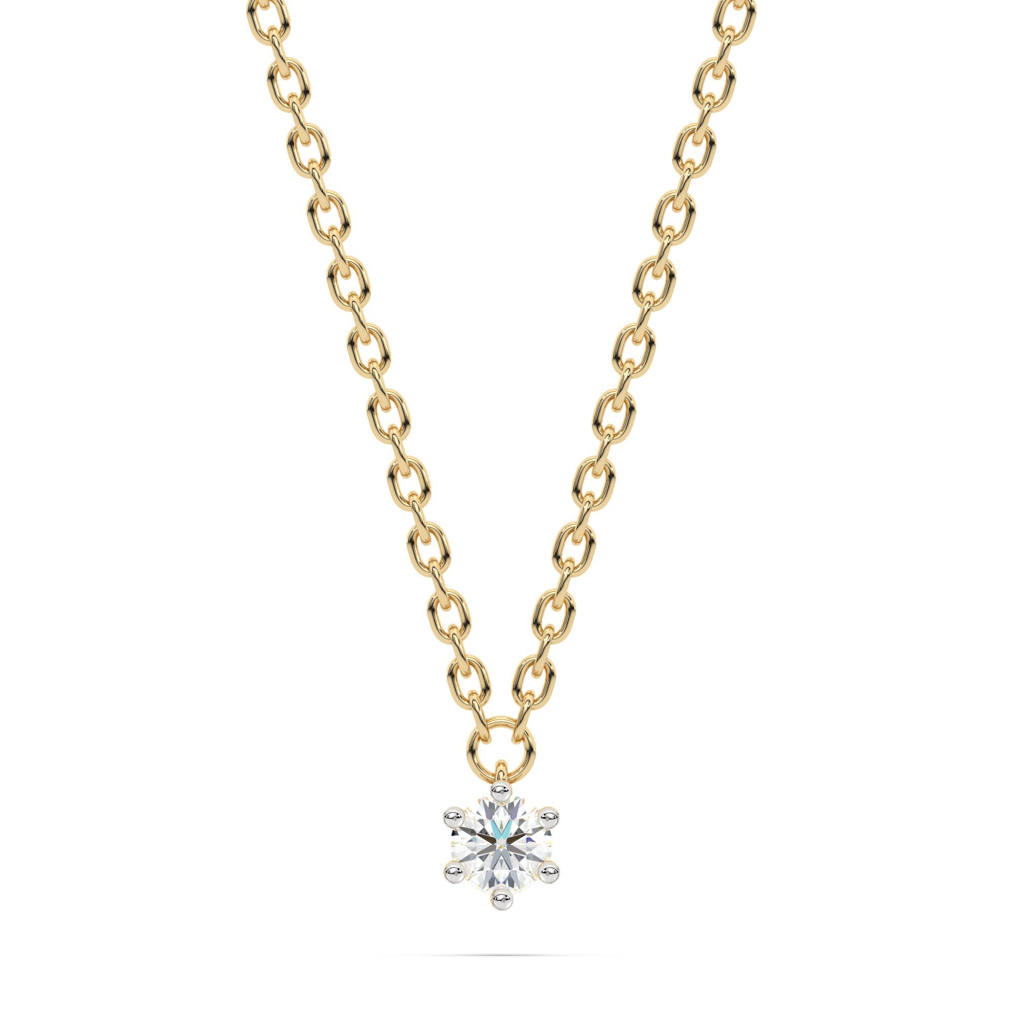 Diam Addict Halskette 585 Gelbgold mitim Labor gezüchtetem Diamanten