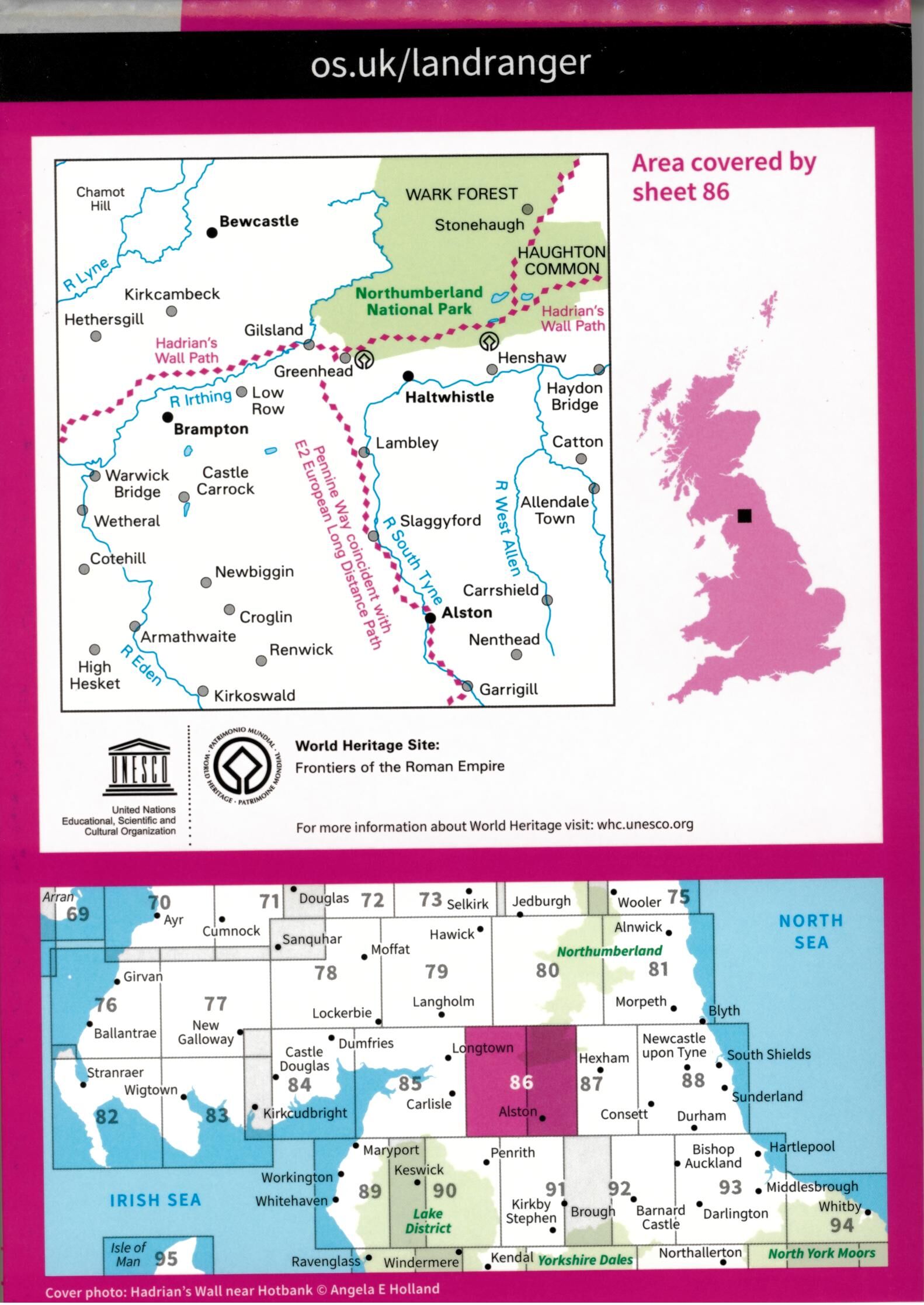 ORDNANCE SURVEY - 86 GB HALTWHISTLE BRAMPTON 1 50 000