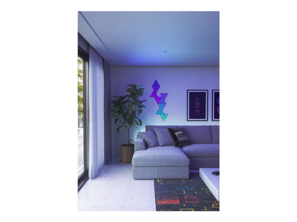 Nanoleaf Shapes Starter Kit - Lyspanelsæt - LED - 230 x 200 mm - 1.5 W - 16 millioner farver - 1200-6500 K - triangel - sort