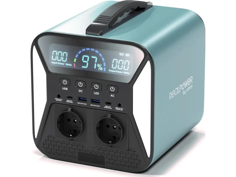 RealPower PS-300C, Lithium-Ion (Li-Ion), 76800 mAh, Cigartænder, DC, Solar, USB, 276,4 Wh, 300 W, 120 W
