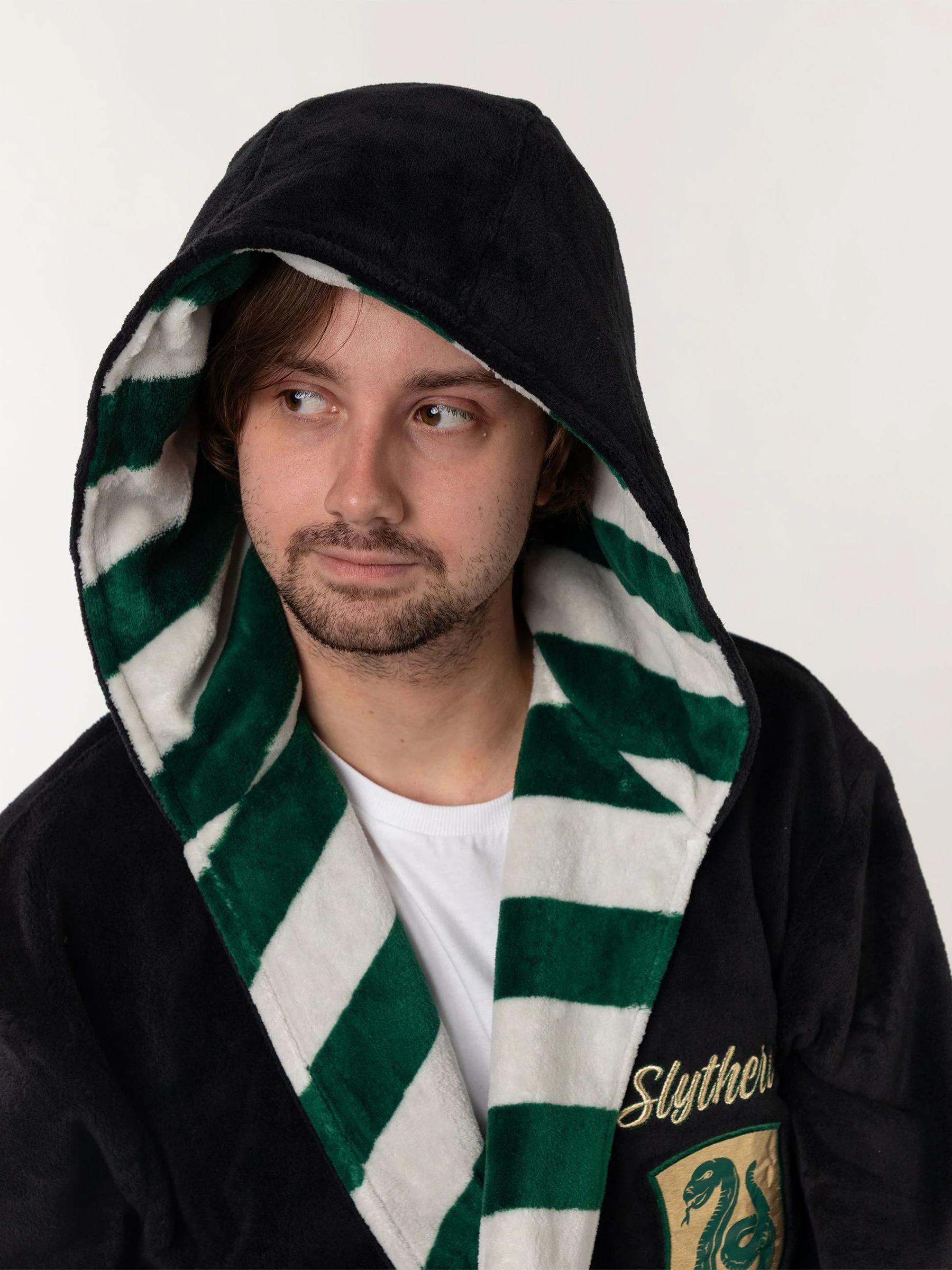 Zwart/groen Slytherin - Vanilla Underground Harry Potter Hooded Bathrobe Dressing Gown
