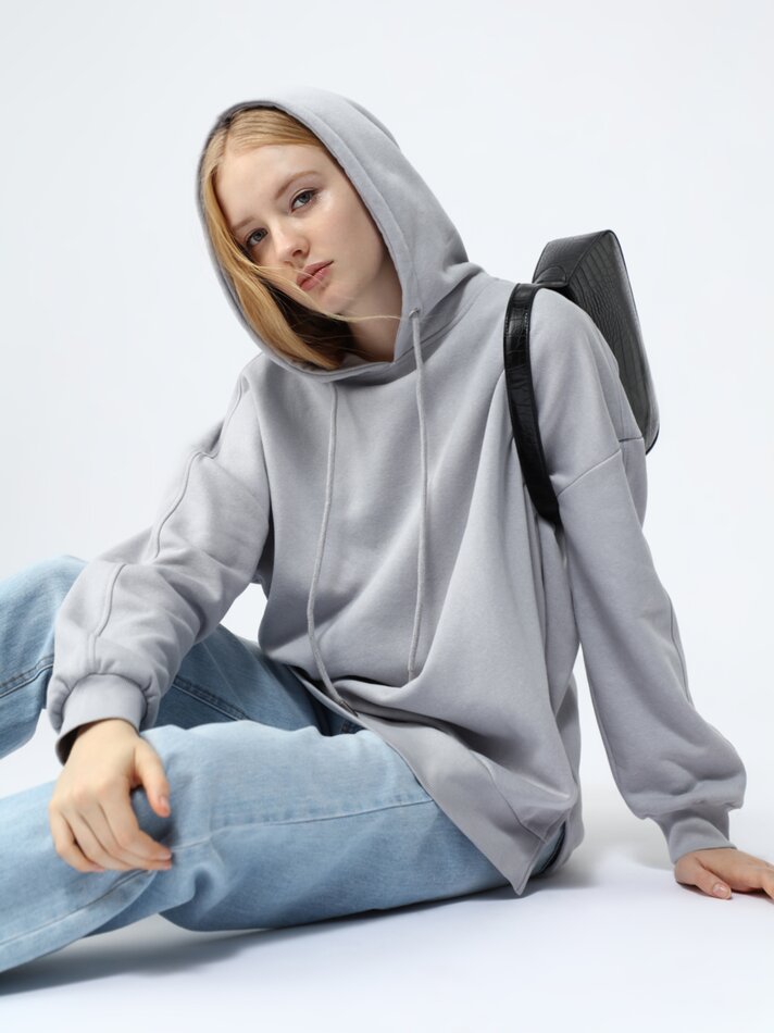 Moletom oversized - Cinza Médio