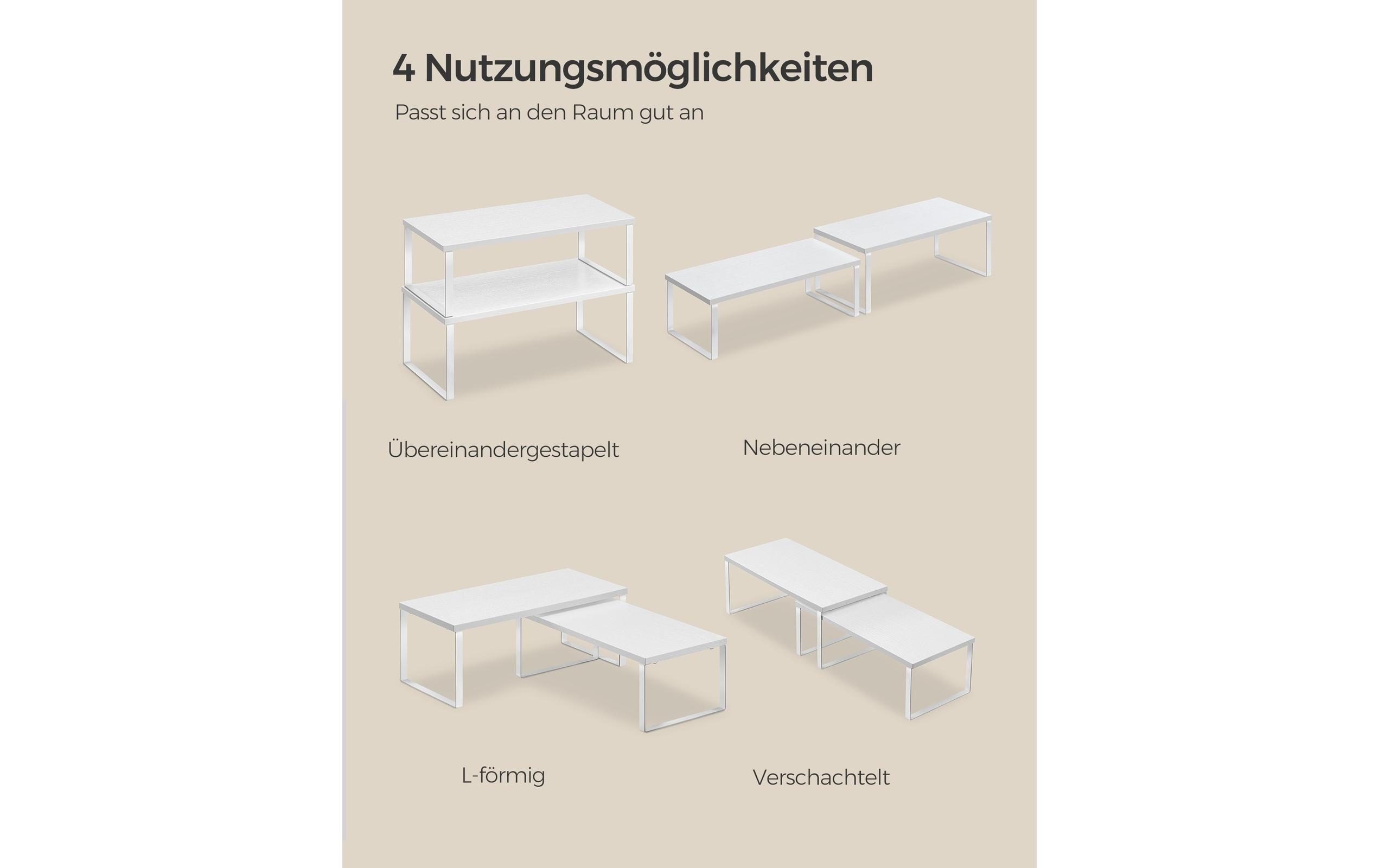 Regal 2er Set WeissGewürzregale mit Metallrahmen