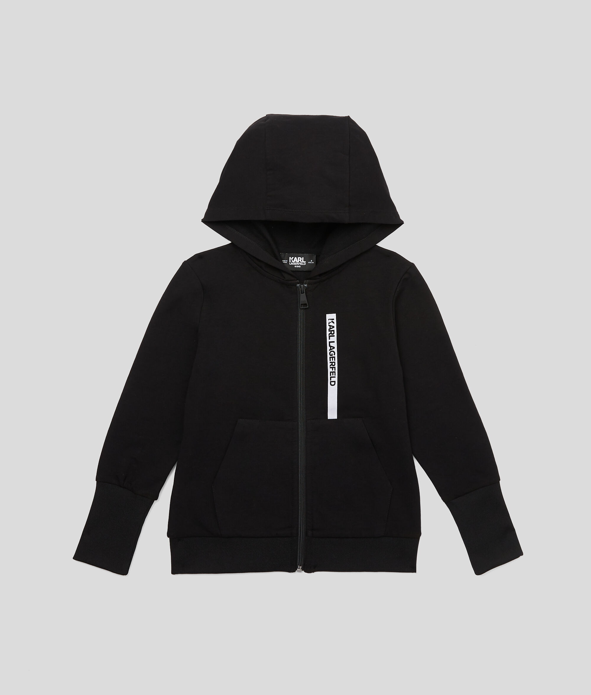 Sweat à capuche zippé à logo vertical pour fille