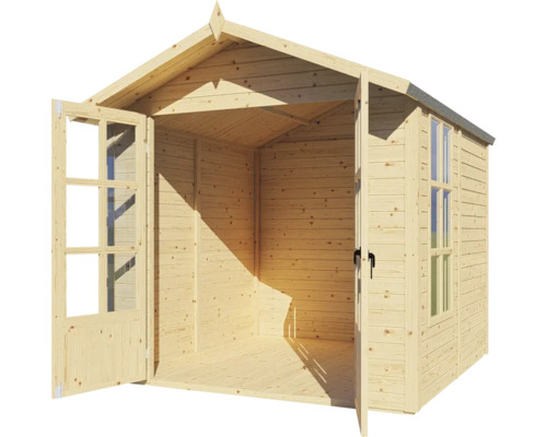 Bertilo Melrose tuinhuis met vloer, 214 x 246 cm, natuurlijke afwerking