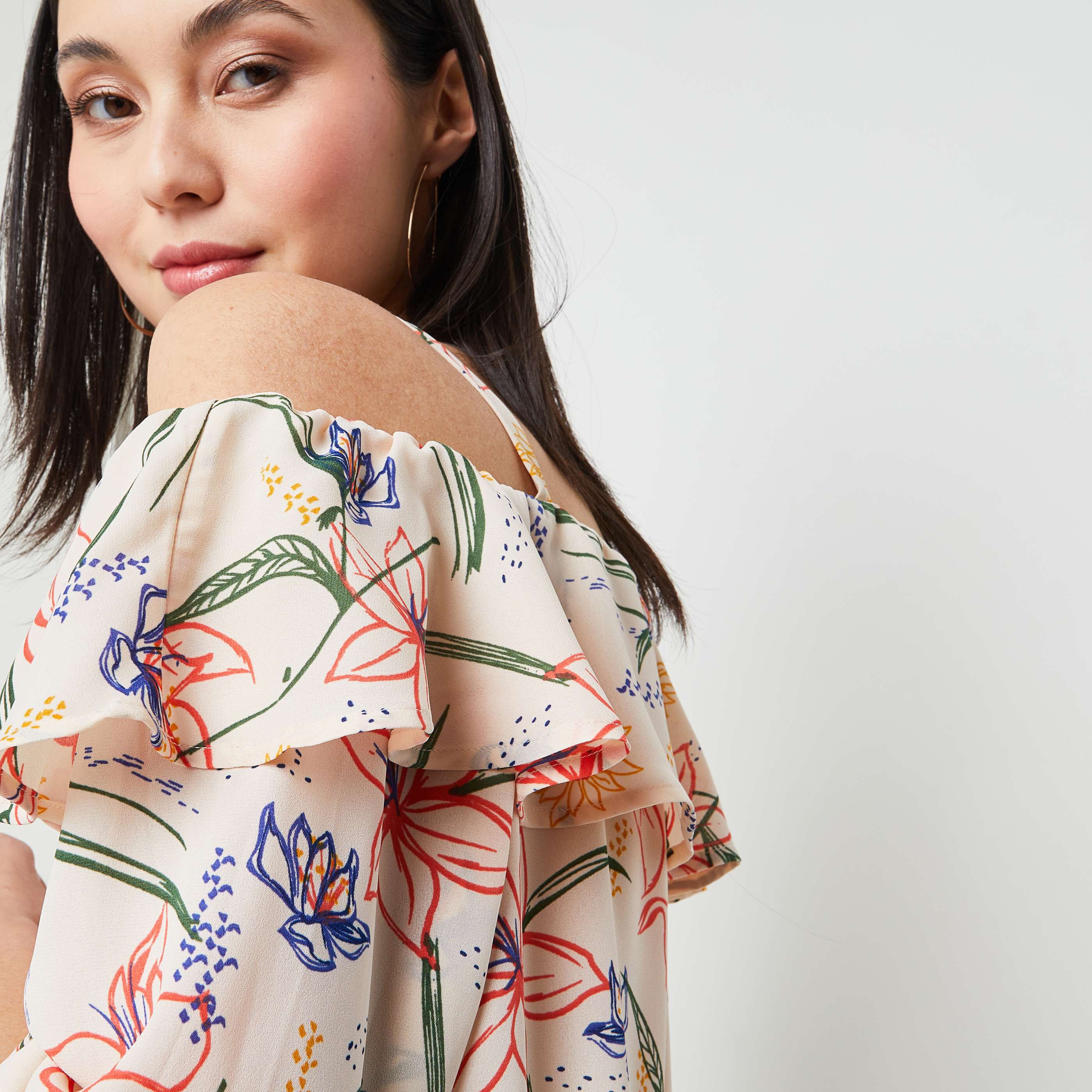 Blouse imprimée femme - BEIGE