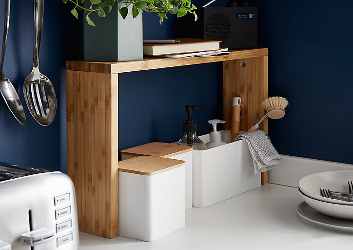 Boîte de rangement GoodHome Budu avec couvercle bambou, 3 pièces