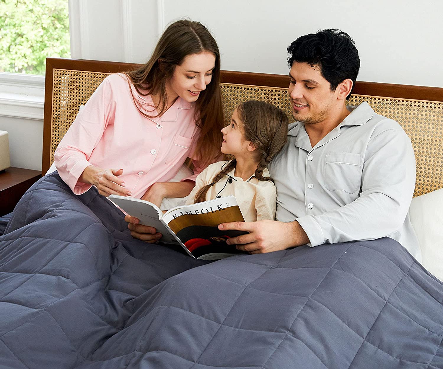 Heavy Blanket for Adult, Premium Cotton with Natural Glass Beads