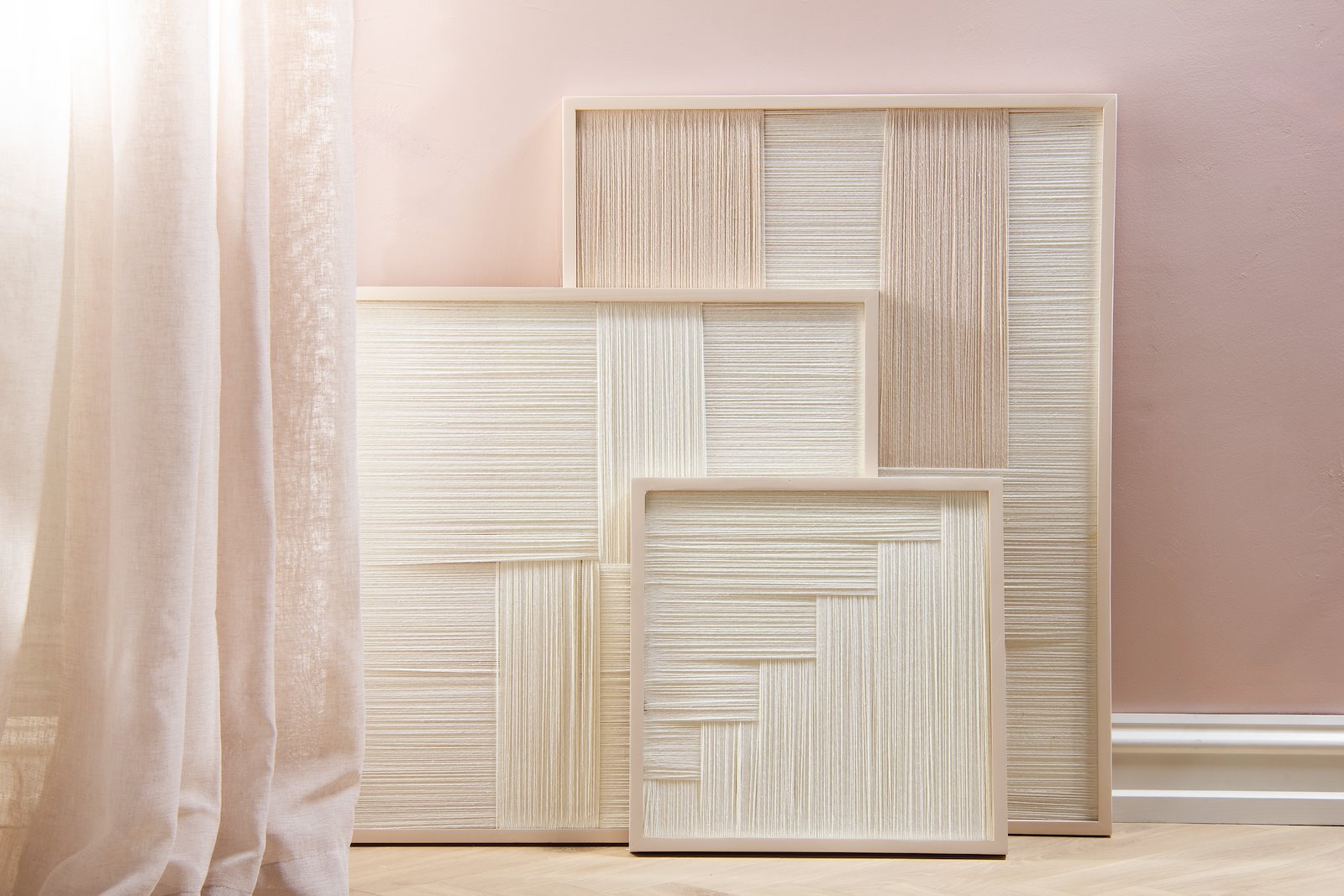Filum bilde II Beige/offtwhite 60x60 cm, med beige ramme