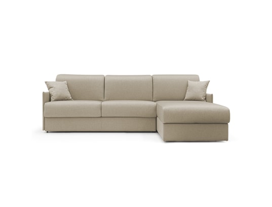 DIVANI.STORE - Canapé d'angle evans beige droite 5 places