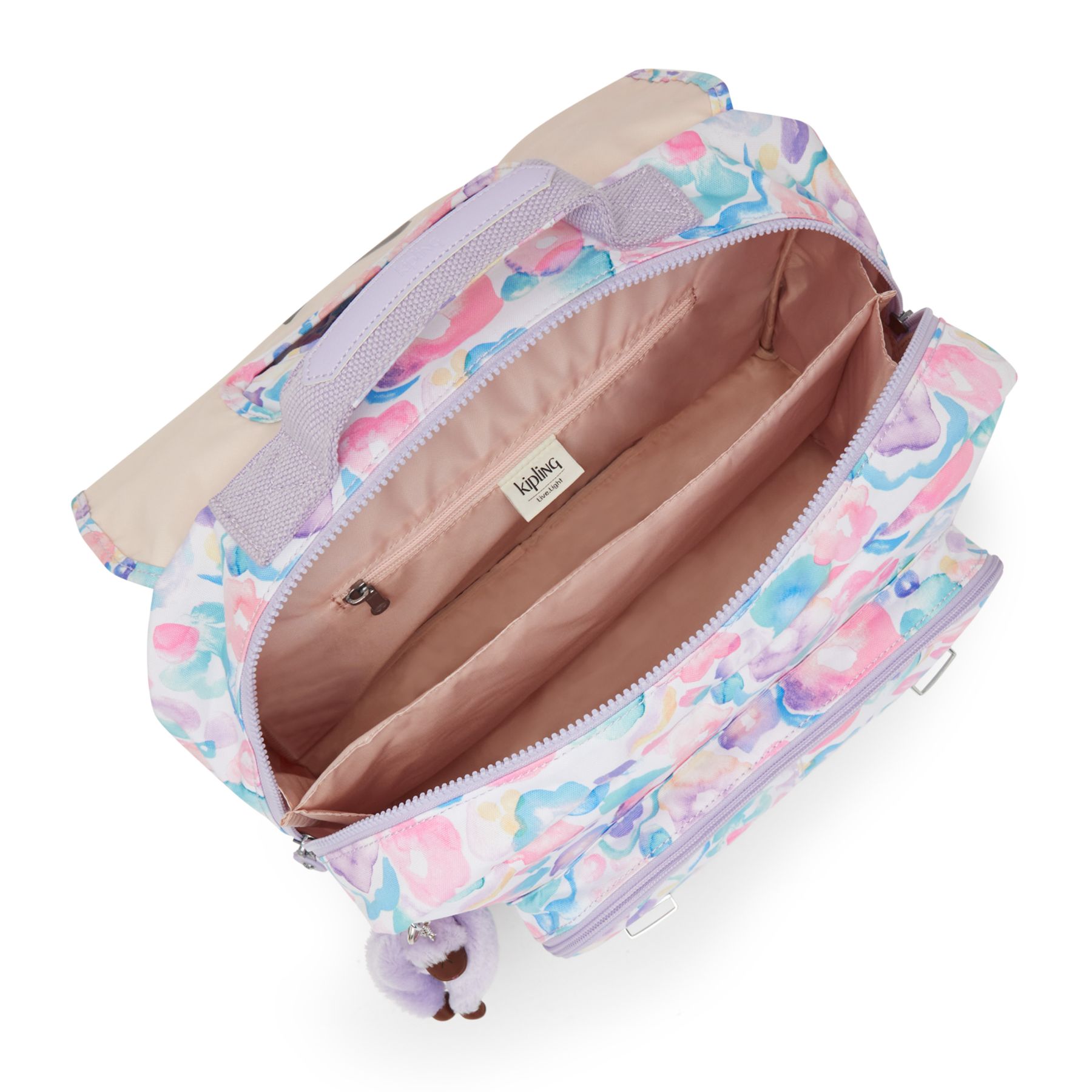 INIKO Sac D’école Medium avec Bretelles Rembourrées - Aqua Flowers