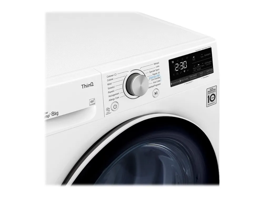 LG RH80V3AV6N - Tørremaskine - Wi-Fi - bredde: 60 cm - dybde: 69 cm - højde: 85 cm - frontbetjening - hvid