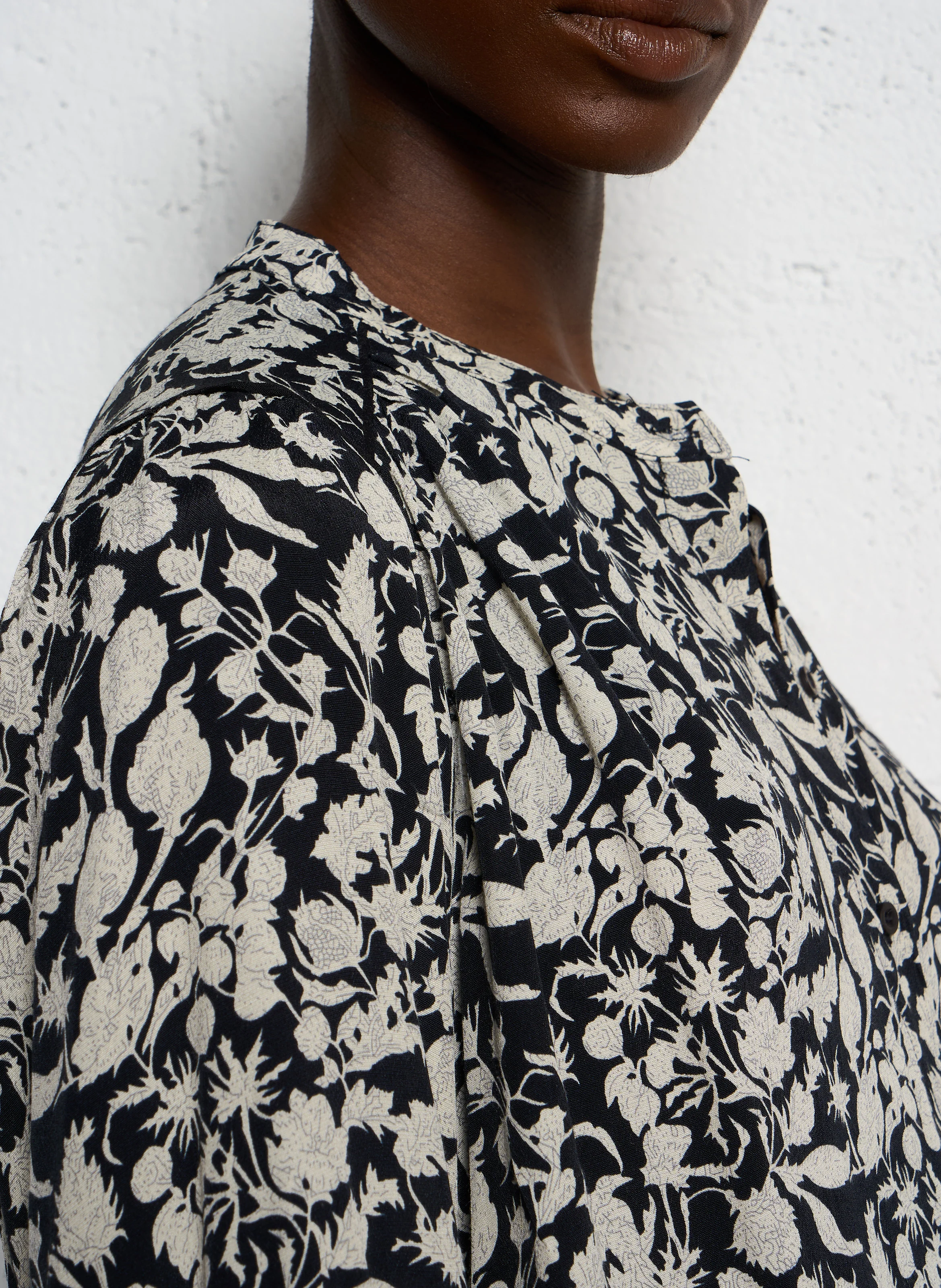 Chemise droite imprimée | Noir