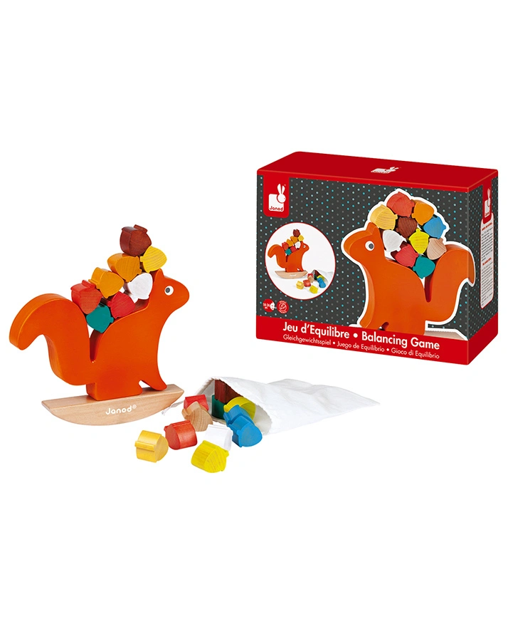 Balancierspiel Eichhörnchen Nuss in bunt