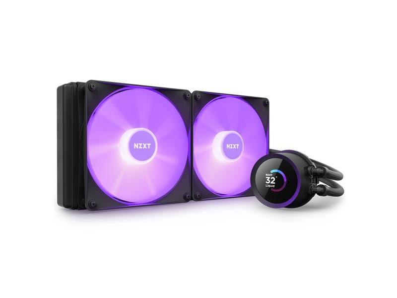 NZXT Wasserkühlung Kraken 280 RGB Schwarz Wasserkühler für Intel und AMD Prozessorsockel mit LCD-Anzeige und RGB-Lüftern