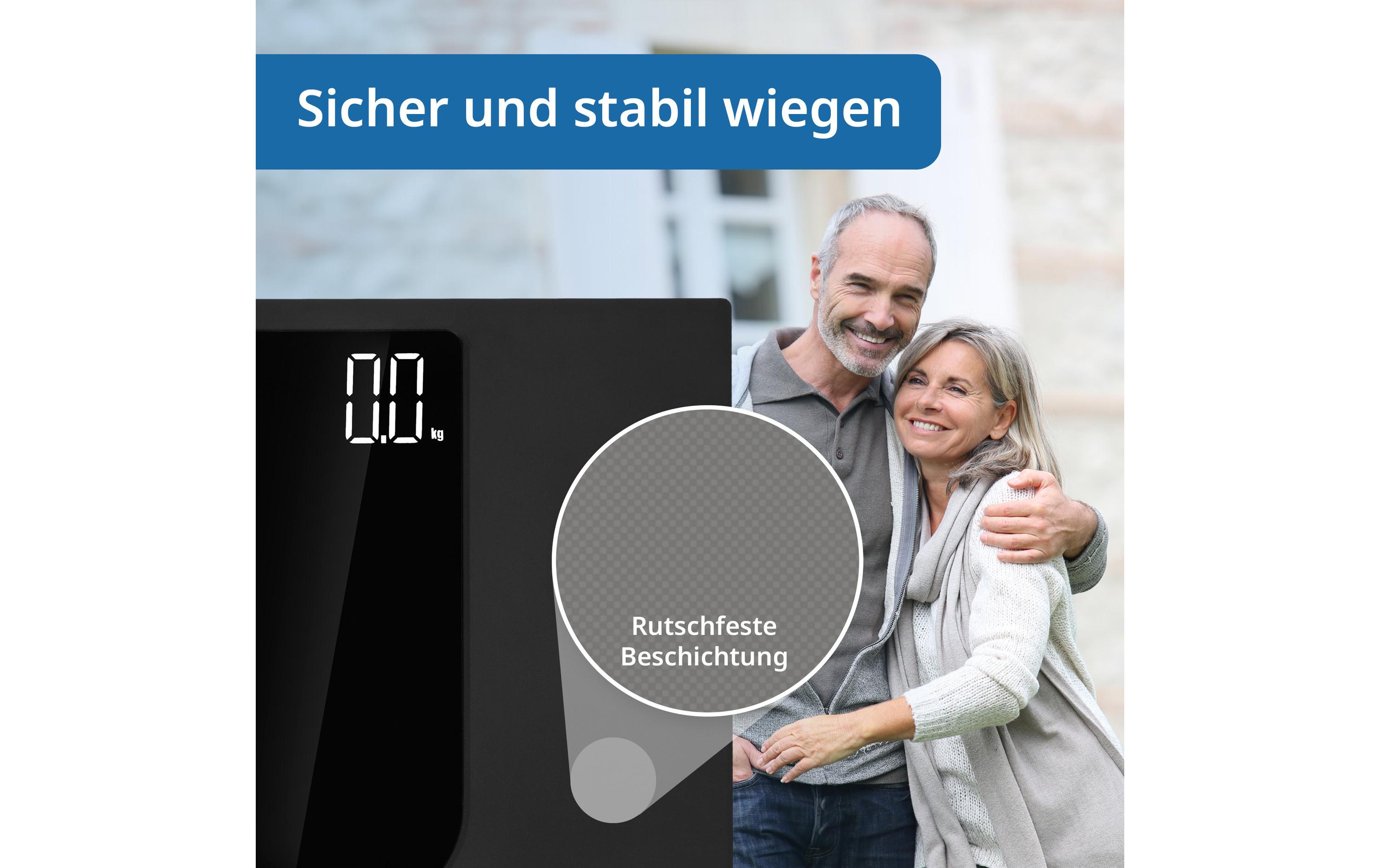 Personenwaage Allegra SchwarzDigitale Körperwaage in modernem Design