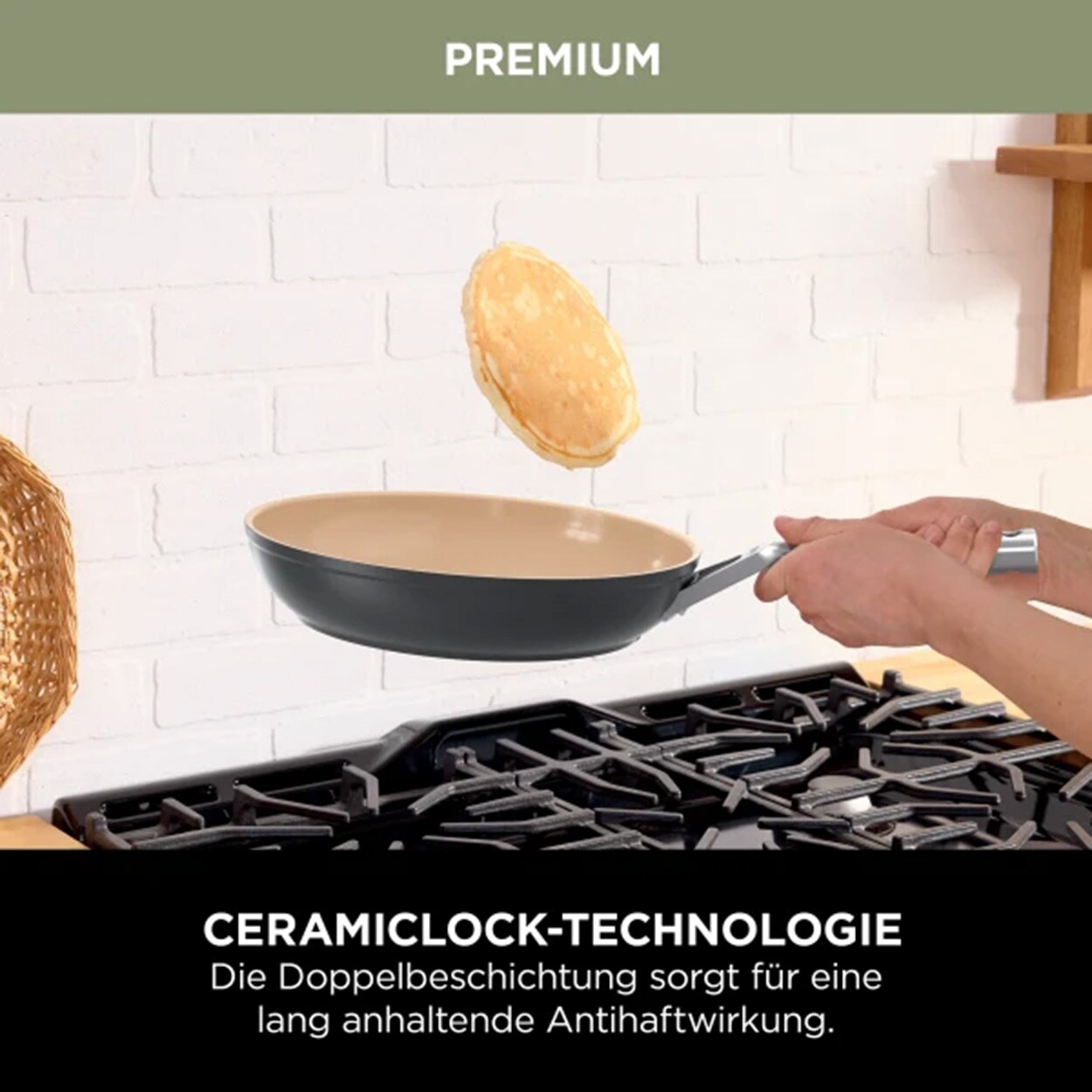Ninja Premium Keramik-Sauteuse 26 cm grau Bratpfanne