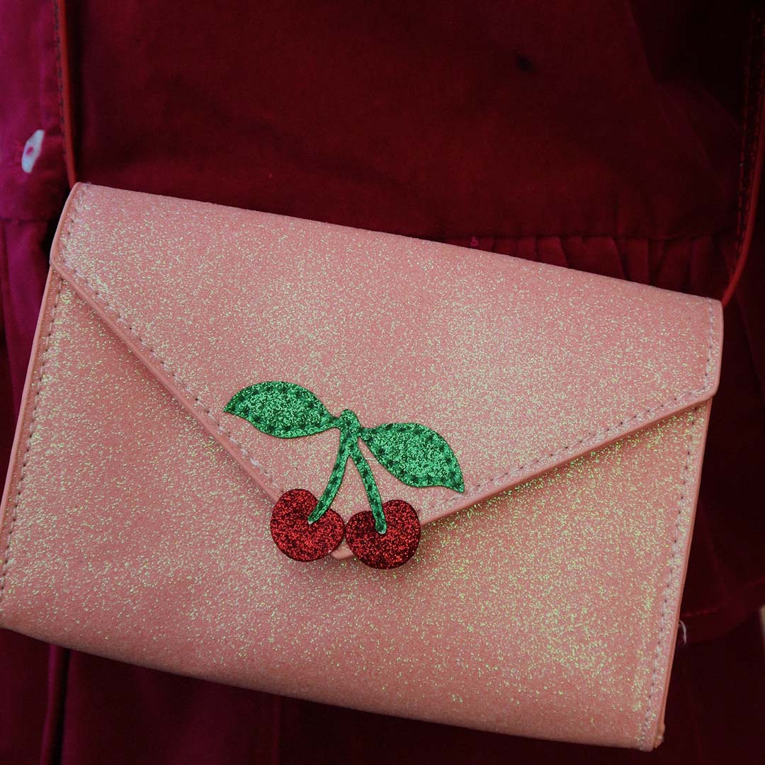 konges sløjd portemonnee liefdesbrief - pink glitter - lichtroze