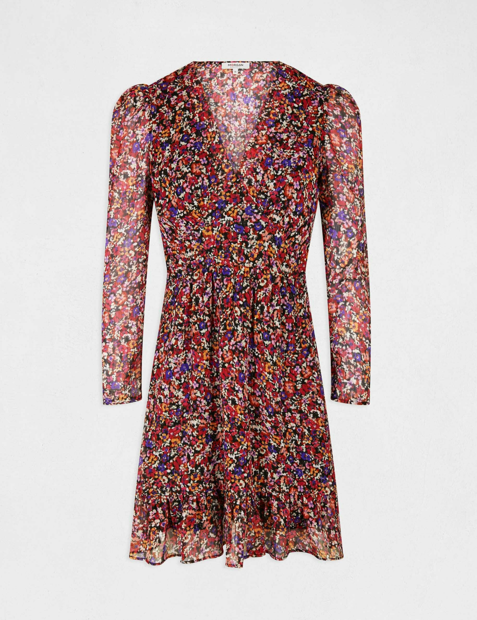 Robe droite fluide imprimé floral multico femme - multico