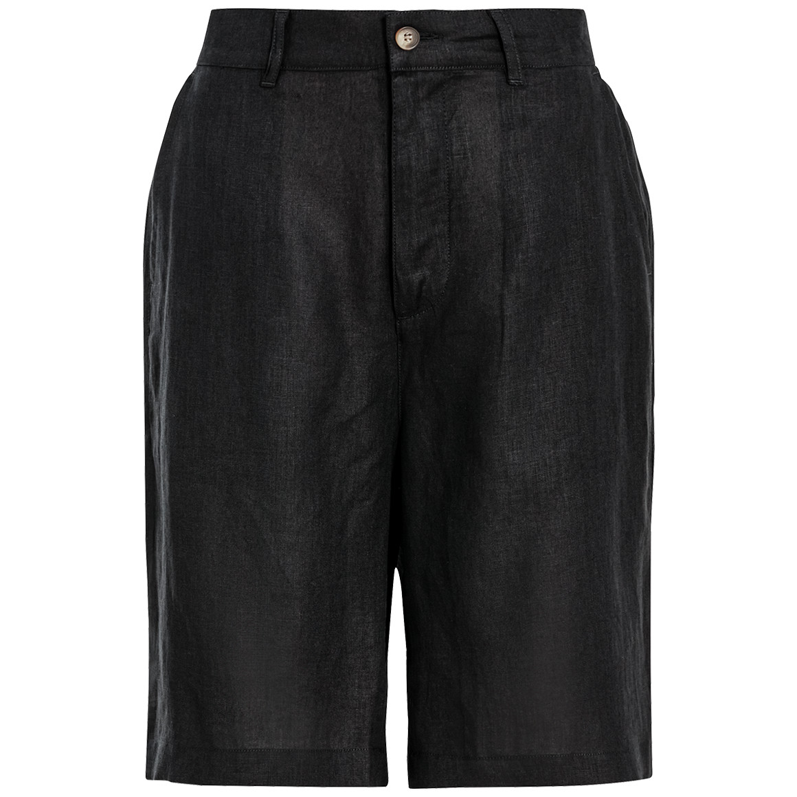 Jonas Nielsen Herren Leinen-Shorts in Unifarben schwarz