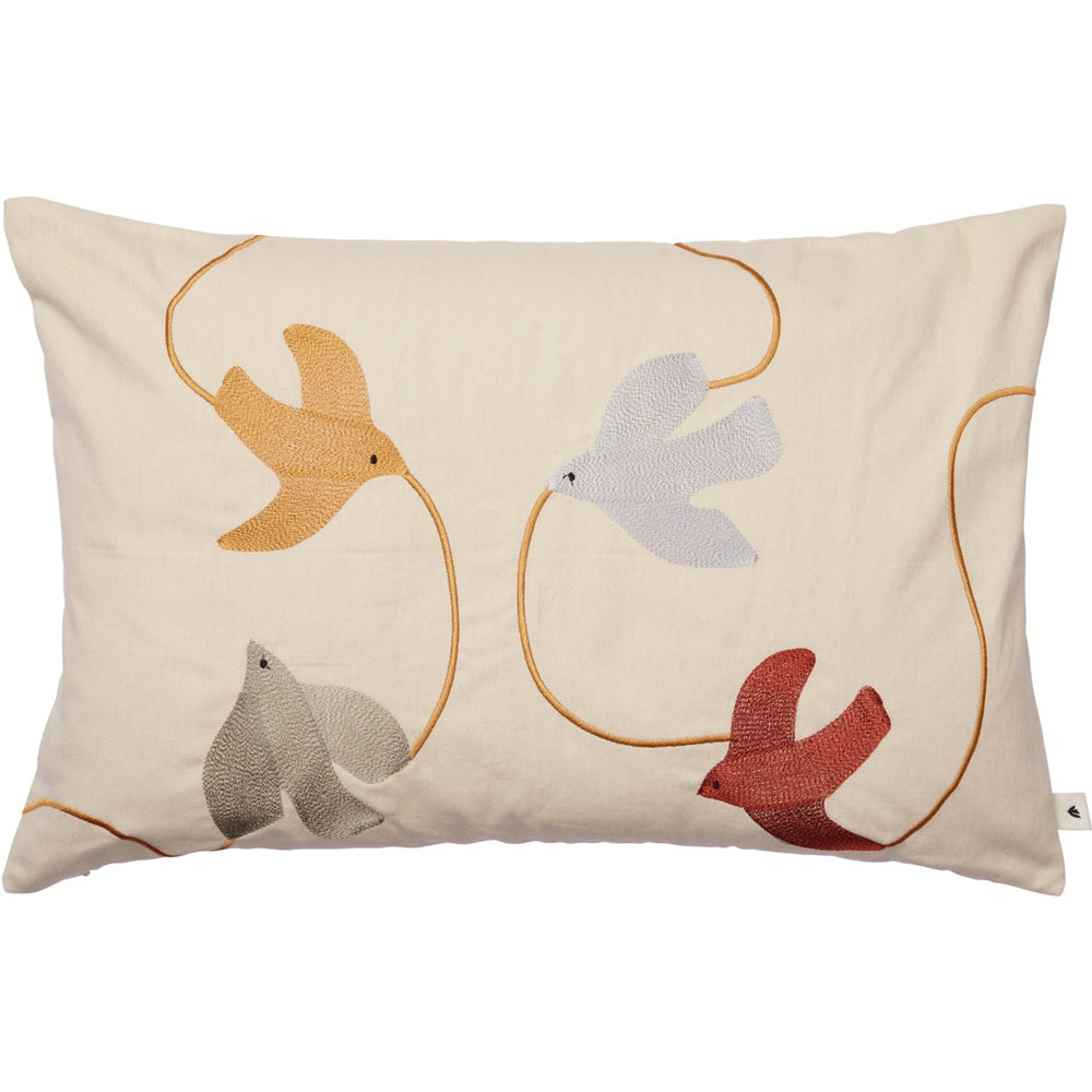 Køb Ferm Living Multi Swif Bird Broderet Pude Rectangular