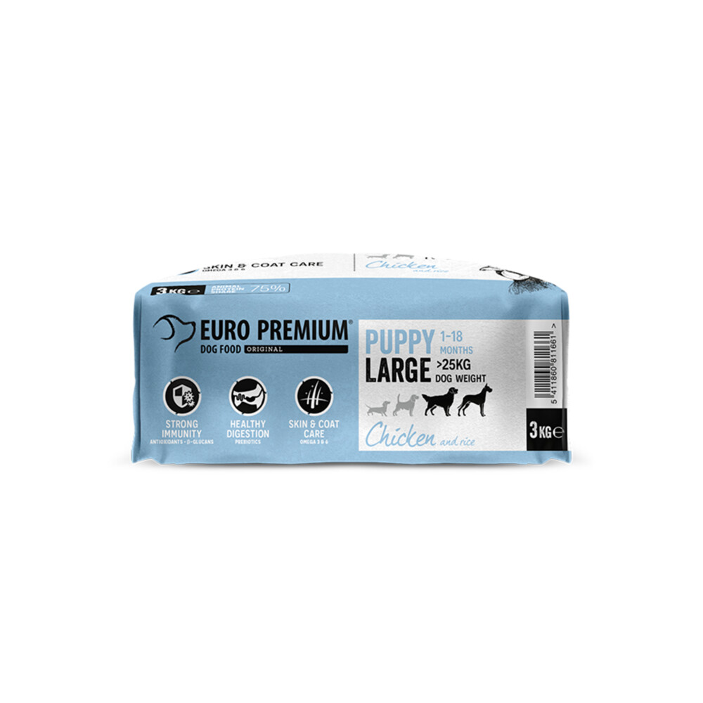 Euro-Premium Puppy Large Kip - Rijst3 kg
