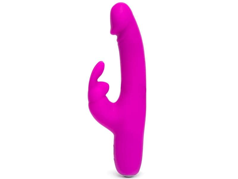 Happy Rabbit Vibrator Realistic Slim Rabbit Lila Schlanker Rabbit Vibrator aus samtweichem Silikon