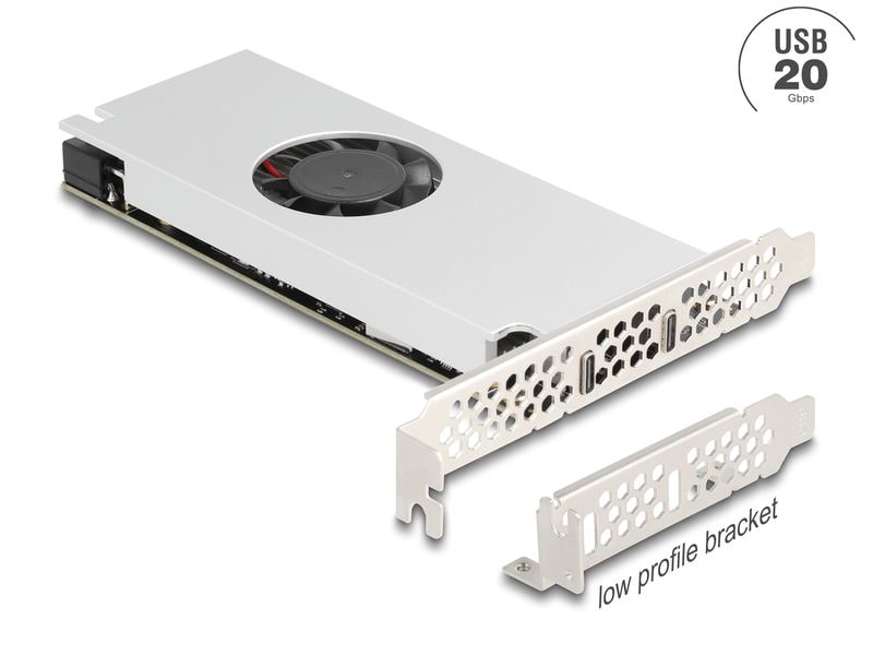 Delock PCI-Express-Karte 2x USB Type-C 20 GBps PCIe-Schnittstellenkarte mit zwei externe USB 20 Gbps Ports