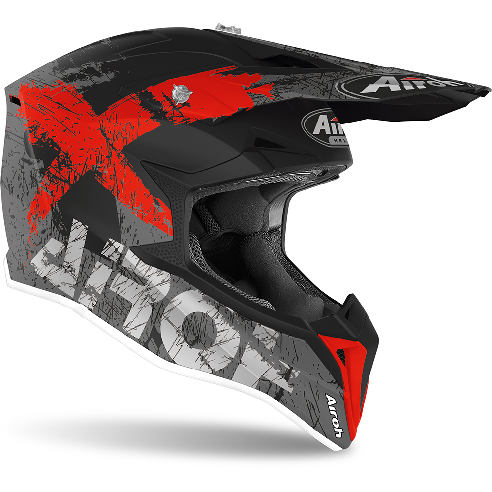 Airoh - Casque enfant Wraap Youth Smile Noir / Gris / Rouge