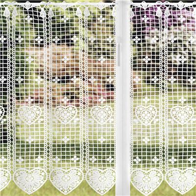Brise-bise macramé motif cœurs