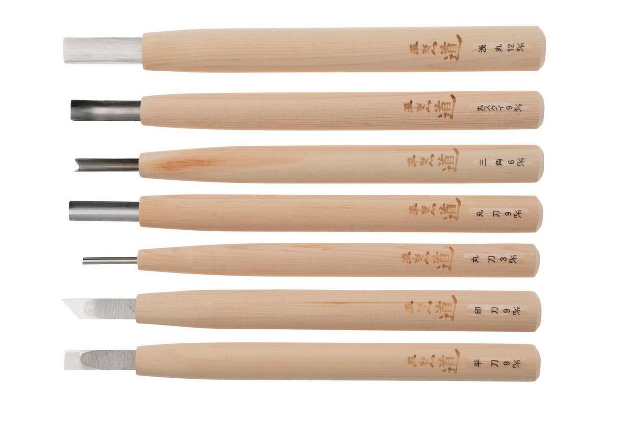 Yoshiharu Mitomoto Woodcarving Knife set YSH-091 Japanese houtsnijmessen, set van 7